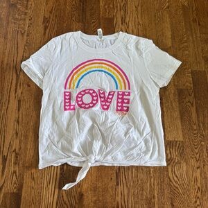 Start Tee Kids White Tee with Rainbow Size Small